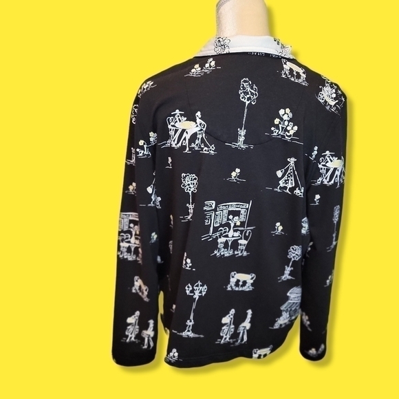 𝅺CITY Scene Jacket Coat Black Petite Large Walking Dog Café Koret T42 - Picture 8 of 8